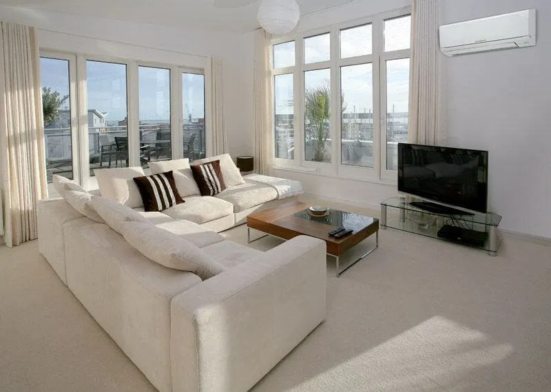 7 seater sofa and window in the living room